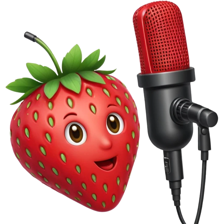 strawberry front the mic emoji