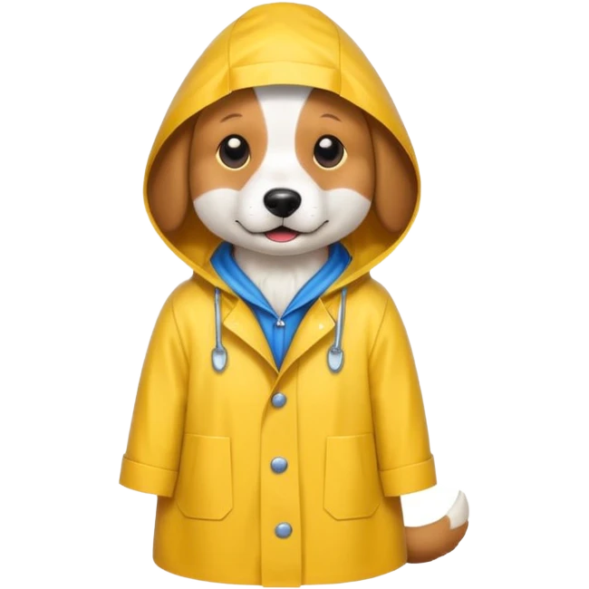 dog wearing a raincoat emoji