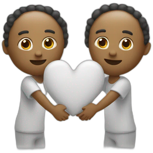 Two white hearts emoji