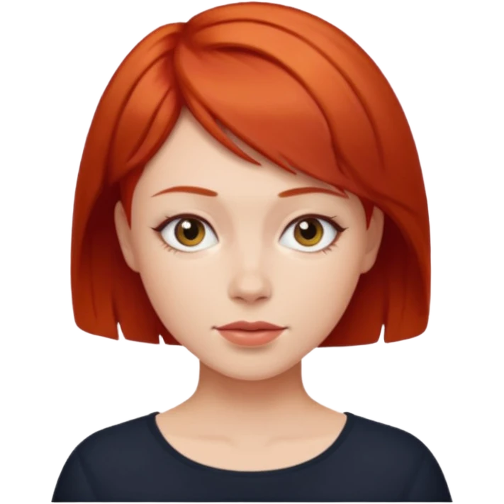 Branca ruiva cabelo curto emoji