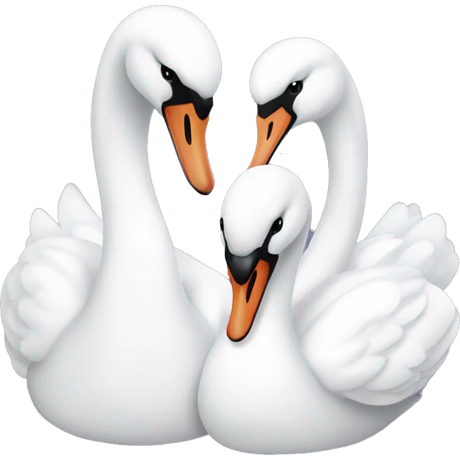 Two swans 🦢 love shape emoji emoji