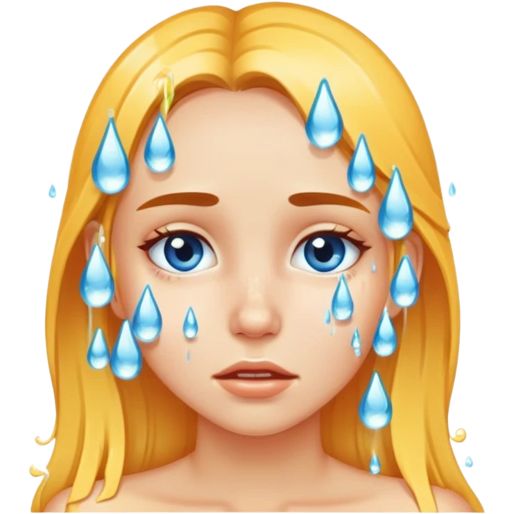 girl with water dripping down her  emoji