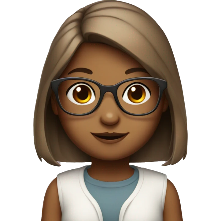 Girl brown bunny with glasses emoji