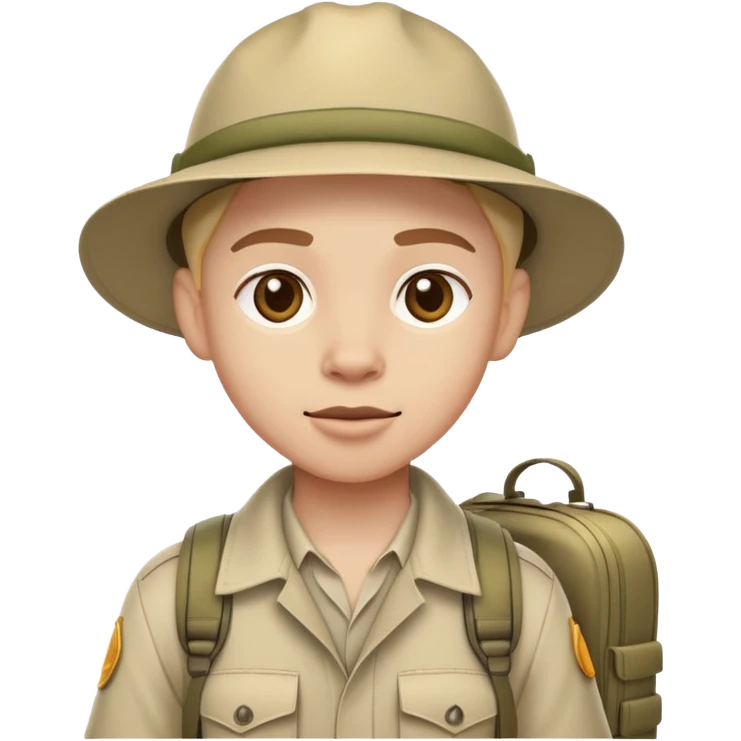 person in safari gear, ready for adventure emoji
