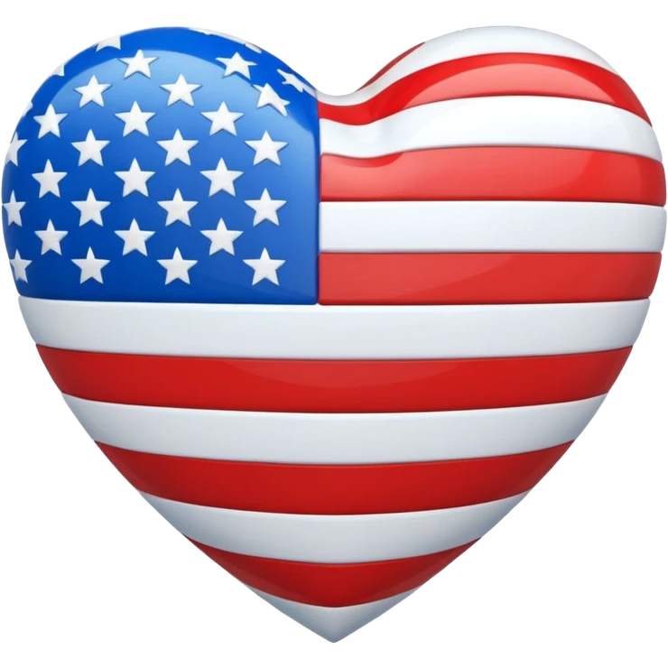 heart shape filled with the American flag emoji