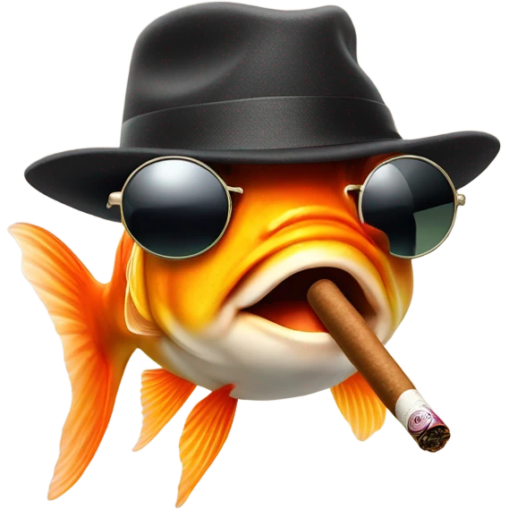 Gangster goldfish emoji