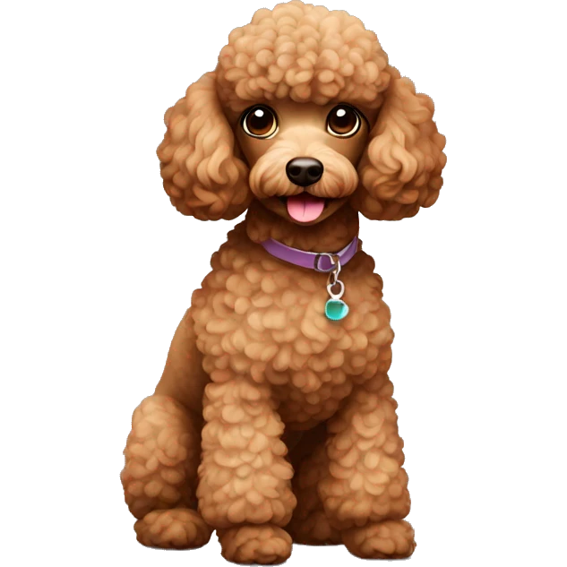 Mini poodle in brown color emoji