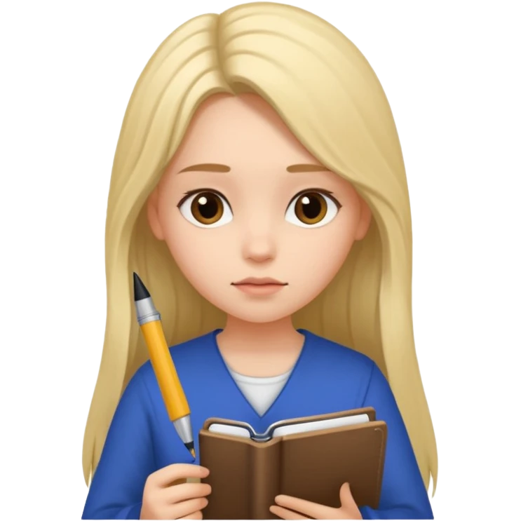 girl writing on a notebook emoji