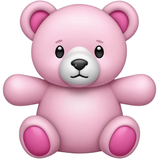 Oso blanco con lacito rosa emoji