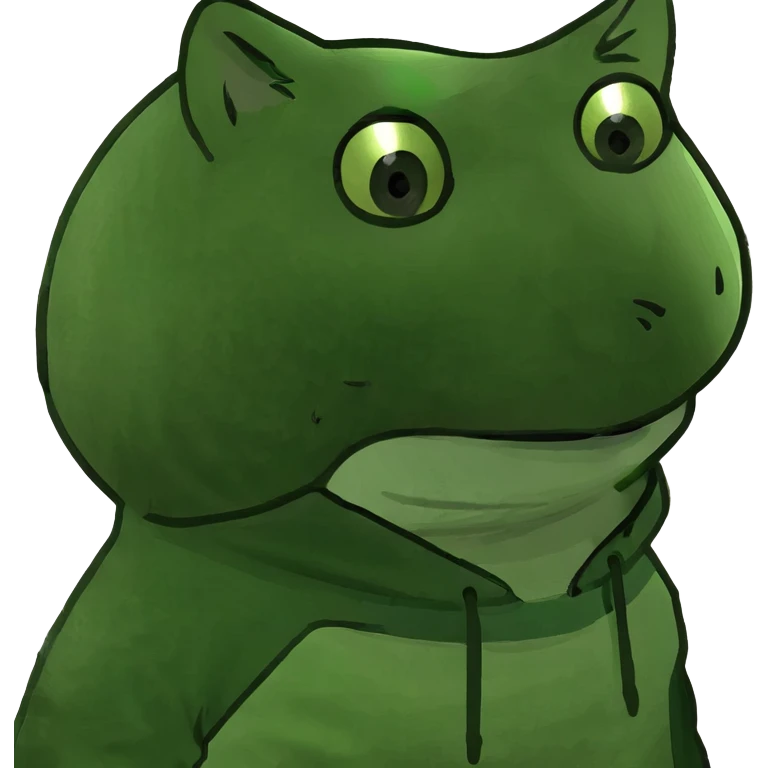 Кошка одетая в зеленом худи emoji