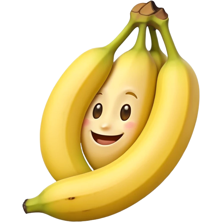 banana with a cheerful face emoji