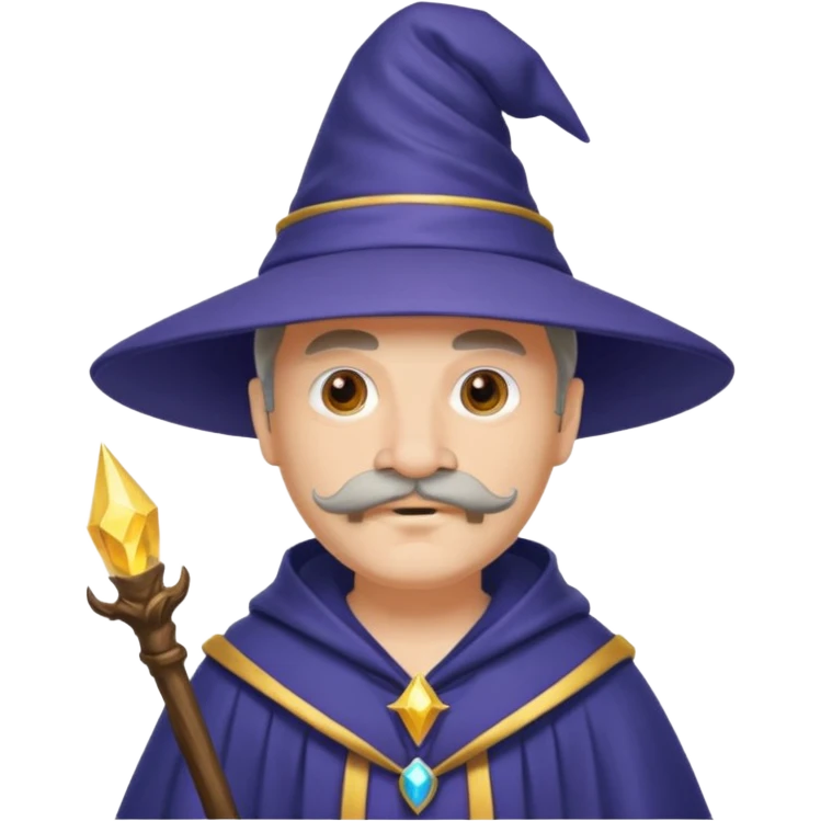 wizard with mustache emoji