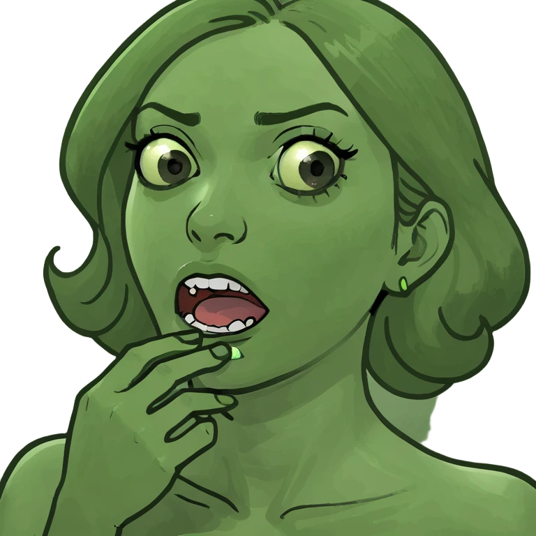 Lady choking herself with X eyes  emoji