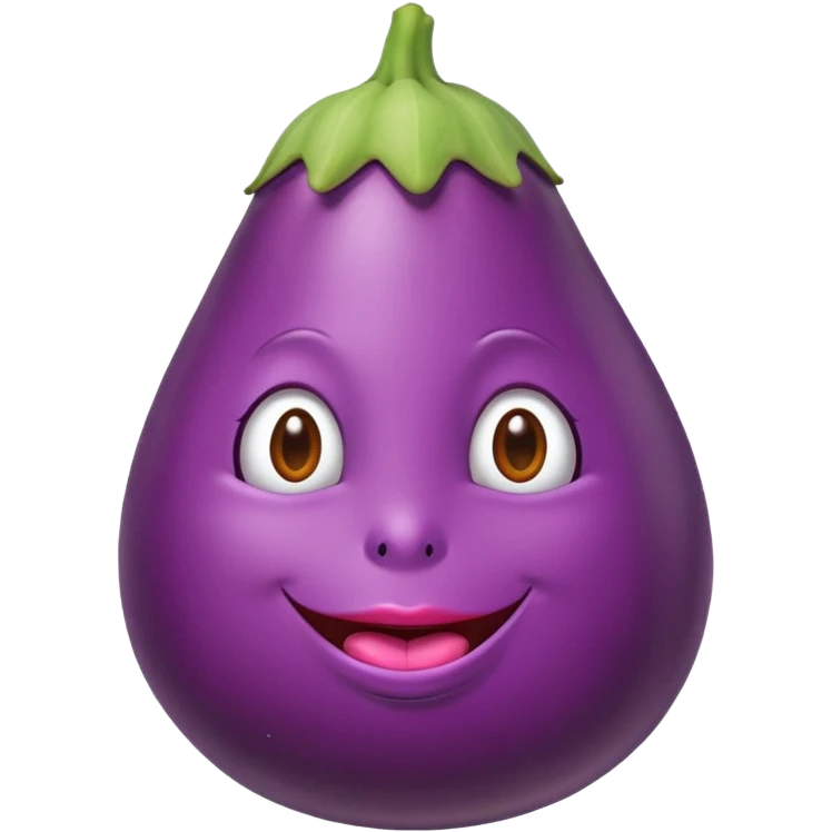 une aubergine avec de grandes lèvres roses posées dessus. emoji
