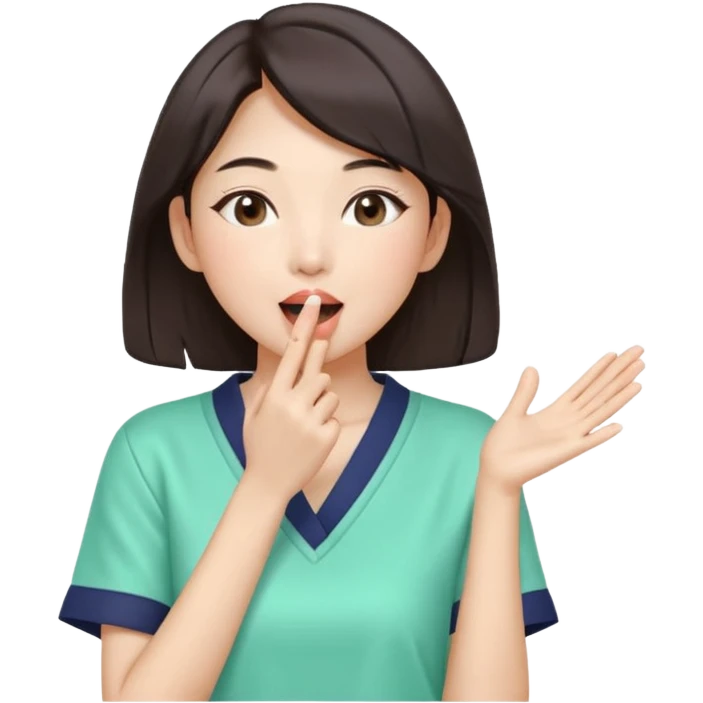 밝고 들뜬 표정의 20대 한국 여자, 여름 옷차림, 두 손을 입 근처에 두고 외치는 듯한 포즈. 민트색 배경, 유쾌한 광고 포스터 느낌, MZ 감성.

휴양용 옷차림 emoji