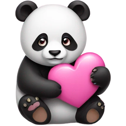 Panda with pink heart emoji