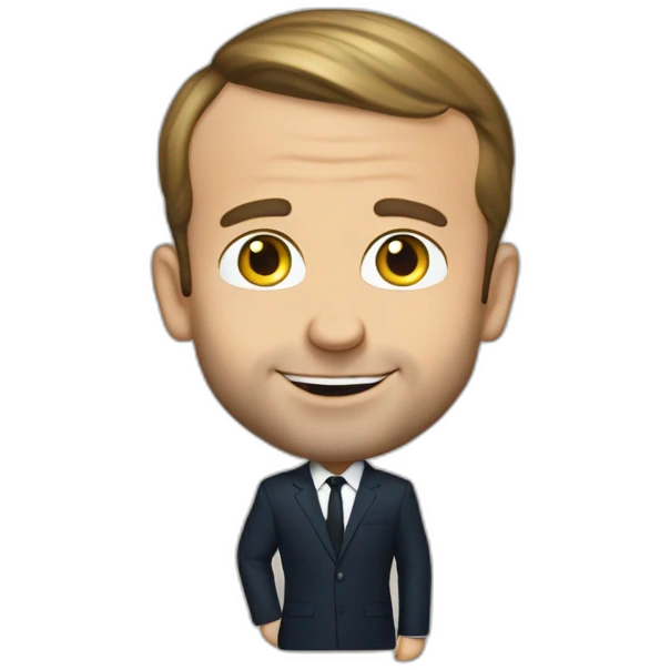 Emmanuel Macron à côté de Squeezie emoji