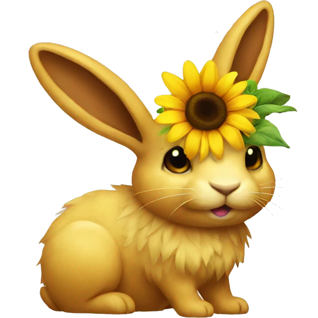 sunflower rabbit emoji