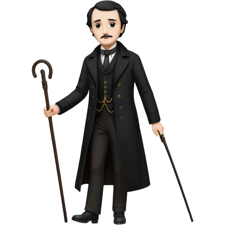 full length edgar allan poe  walking emoji