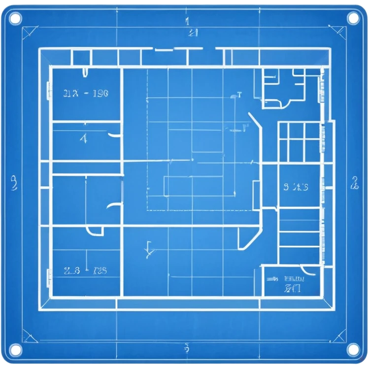 blue blueprint plan with white lines emoji