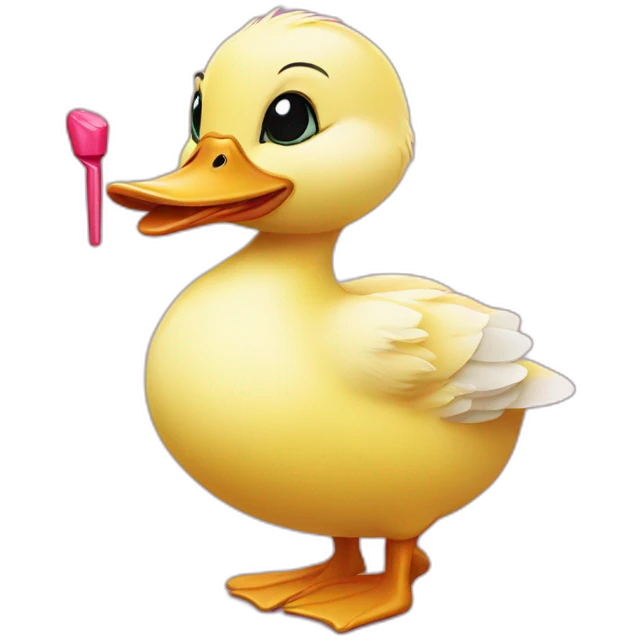 duckling holding lipstick emoji