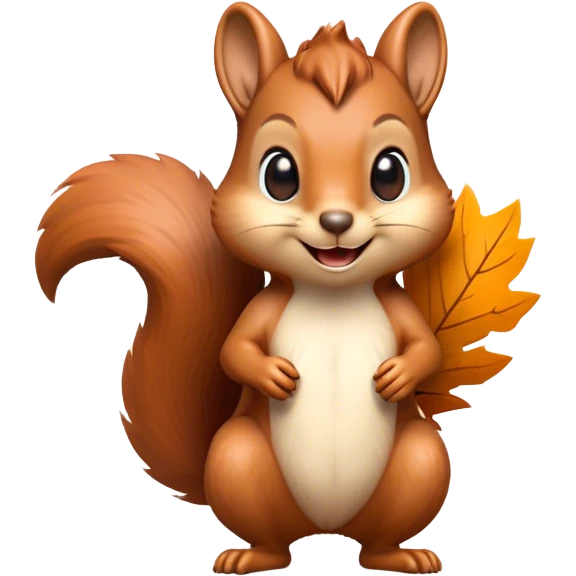 Cinematic Cheeky Squirrel Portrait Emoji, Head cocked to one side with a cheeky smirk and sparkling, impish eyes, featuring a compact, agile form with a luxuriously bushy tail and perky ears, Simplified yet remarkably expressive features, highly detailed, glowing with a playful, golden glow, high shine, mischievous and lively, stylized with an air of woodland naughtiness, soft glowing outline, capturing the essence of a cheeky squirrel that seems poised to leap out of the screen with a fun-loving attitude! emoji