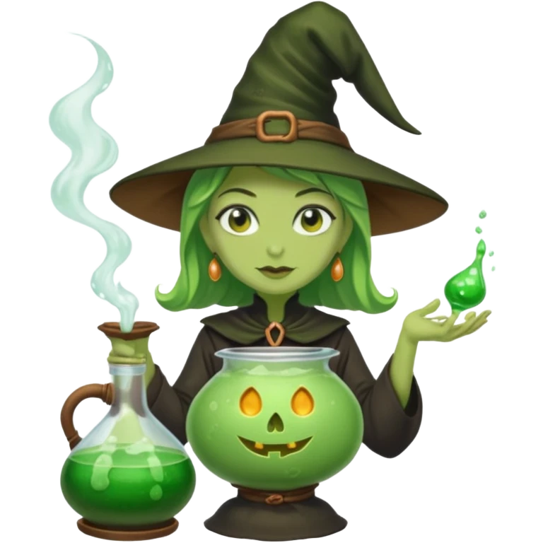 green witch cooking potion emoji