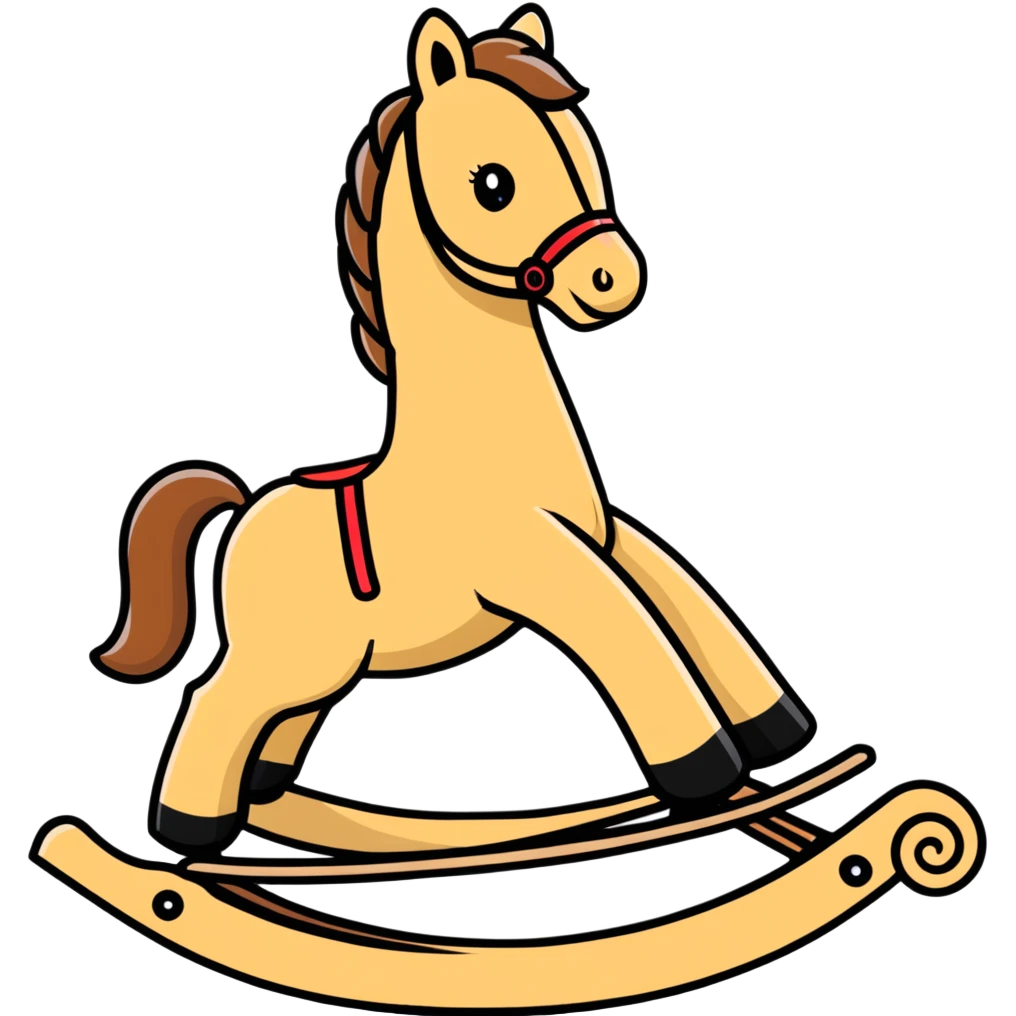 Beige wooden rocking horse toy emoji