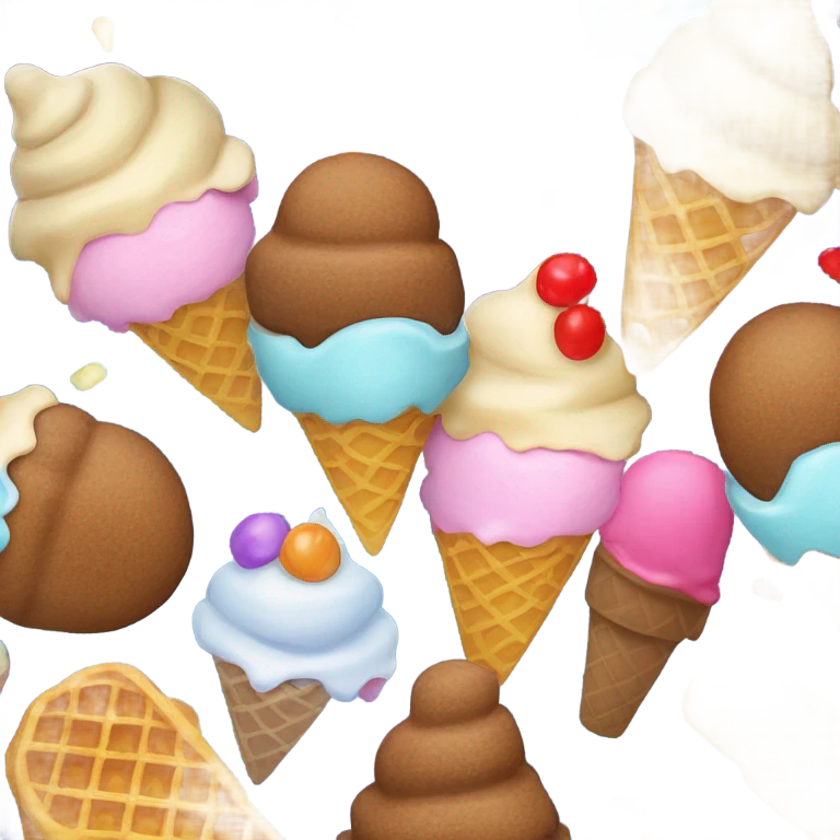 Ice cream in a bowl and cone emoji