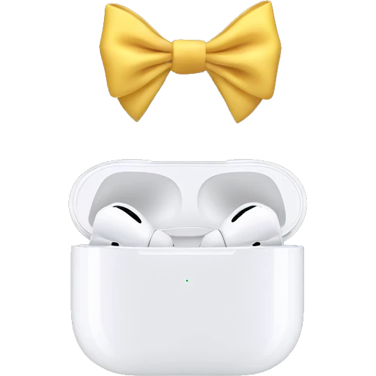 Air pods max with a bow emoji