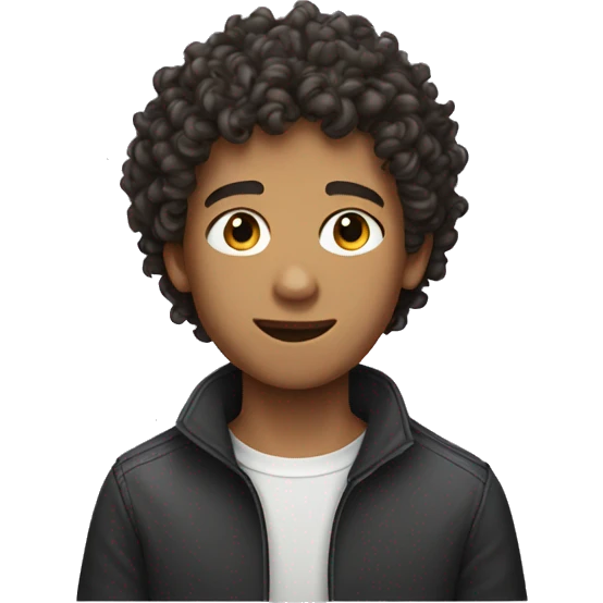 Short curly head teen boy with goate  emoji