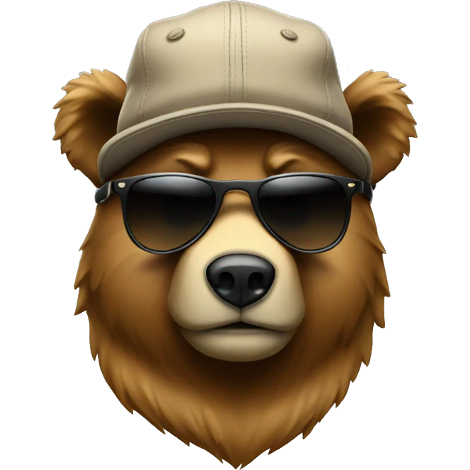 cool bear with a cap backwards and sunglasses emoji