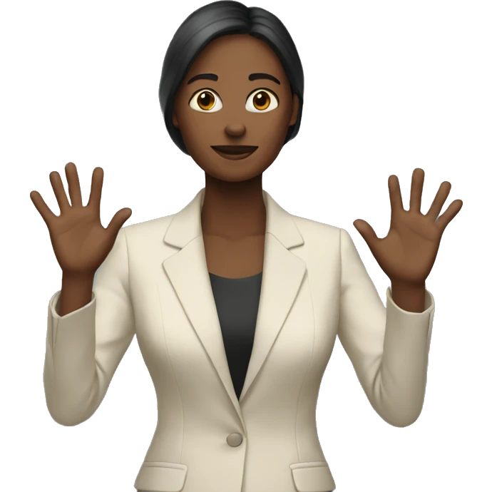 woman suit hands emoji