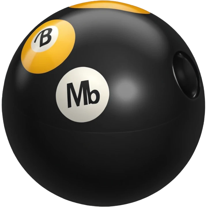 Black pull Ball with MB written on it. Nothing else no holes or anything  emoji