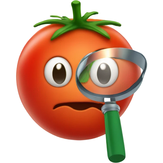 tomato holding magnifying glass emoji