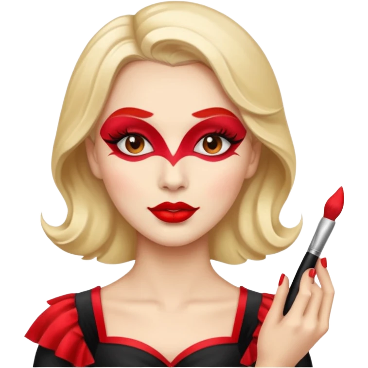 theater player doing make up emoji