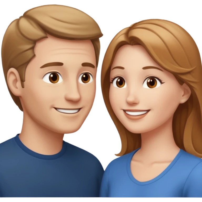 a person chatting up another person, one white male, one white woman facing each other talking emoji