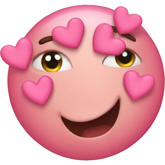 love emoji with pink hearts emoji