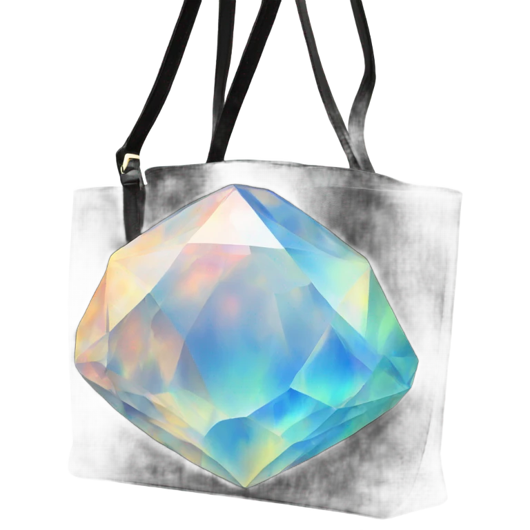 opal Crystal gemstone tote handbag emoji