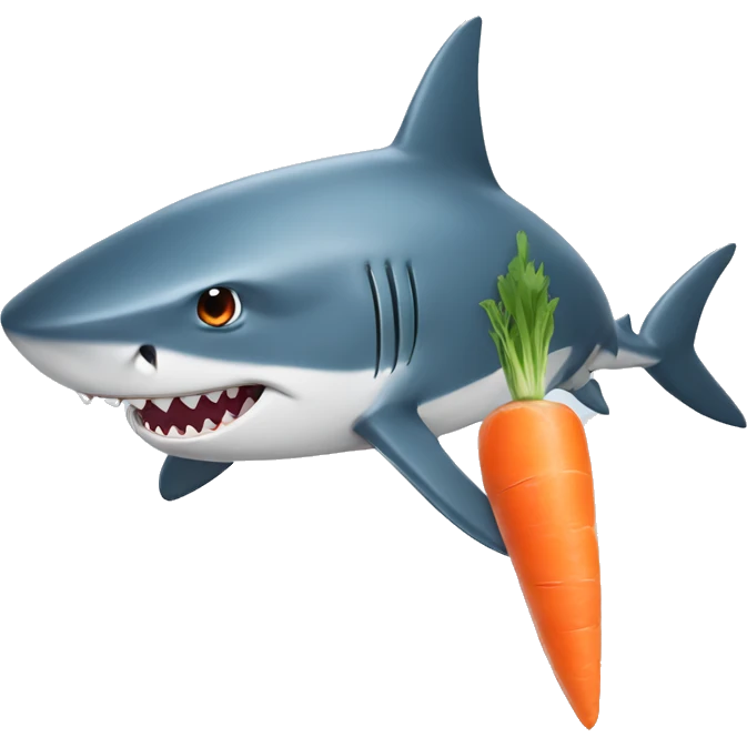 shark with carrot emoji