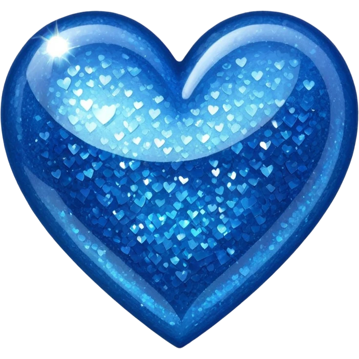 glitter heart blue emoji