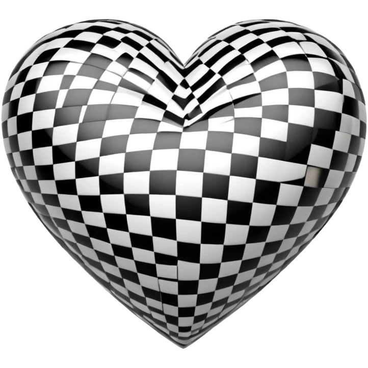 black and white checkered heart emoji