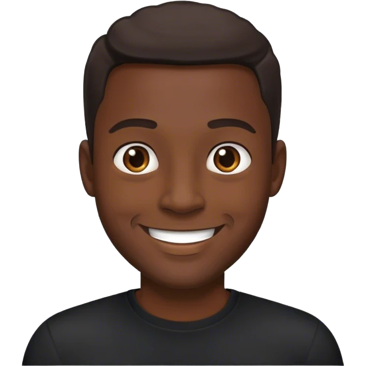 dark-skinned male in black shirt emoji