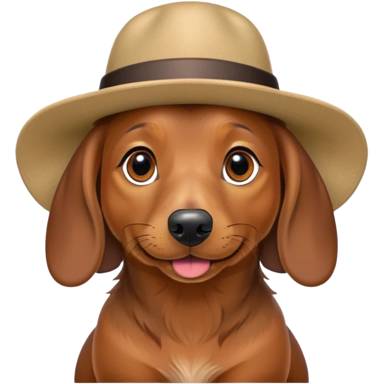 dachshund wearing hat emoji