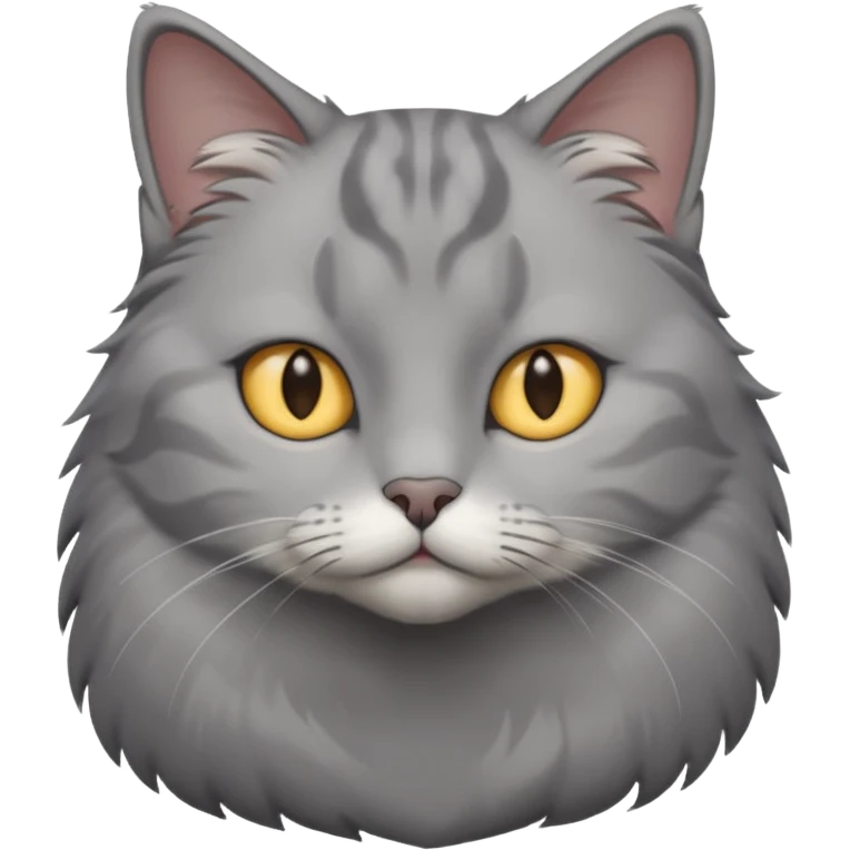 Gray cat with calm eyes, half body emoji