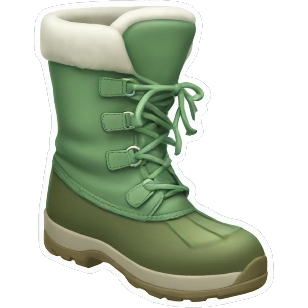Sage green winter boots emoji