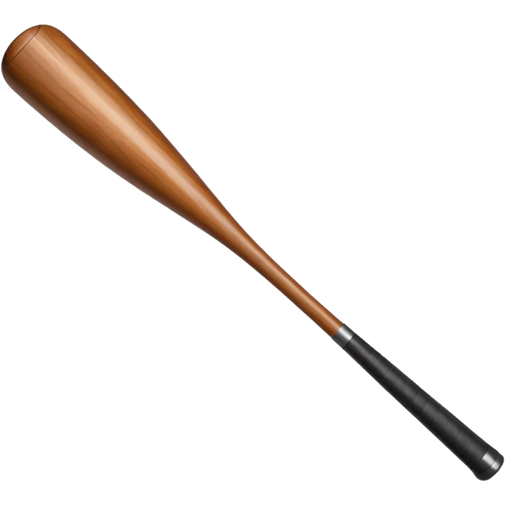 thick wooden baseball bat, with shadow underneath emoji