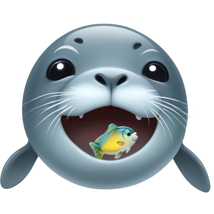 Seal with a fish emoji