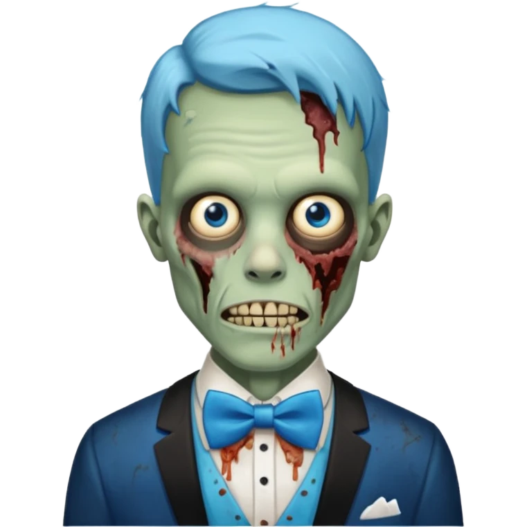 zombie zombie waiter with blue bow tie emoji
