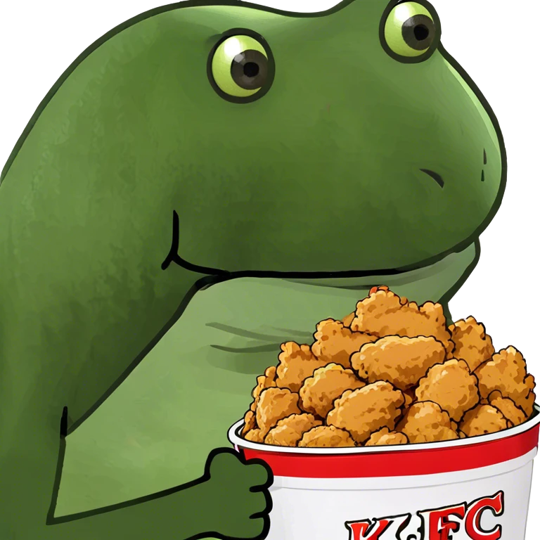bufo raises a bucket of KFC chicken emoji
